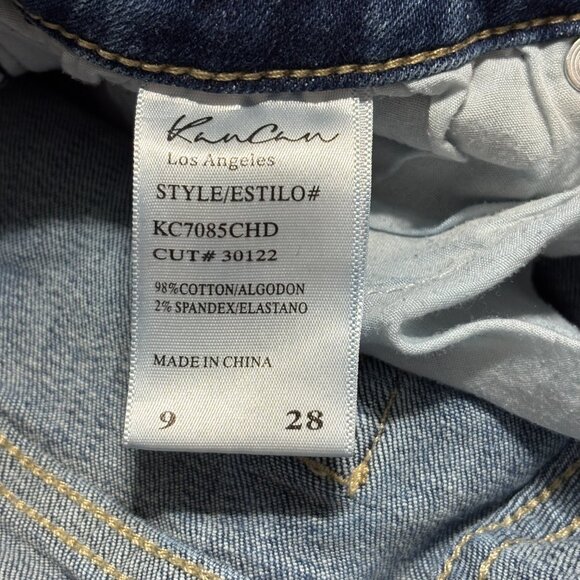 KanCan Los Angeles Women's Sz 9/28 Blue Skinny Jeans Stretch Mid-Rise Distressed - Picture 8 of 11